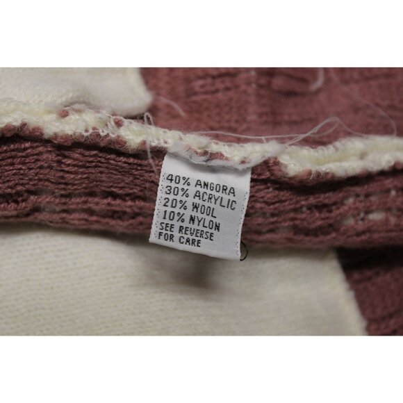 Rique Dessali vintage Italian angora wool geometric open front knit cardigan - Picture 11 of 12